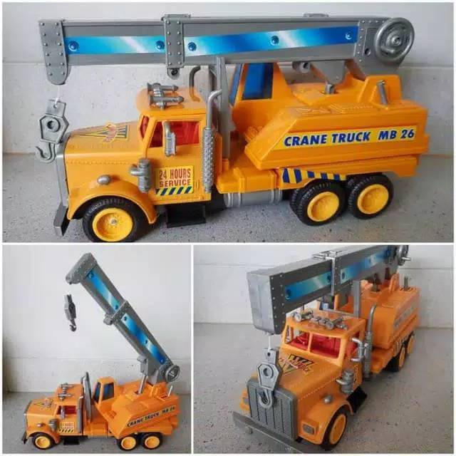 Mainan Truck Crane Kontruksi Anak Edukasi - Mainan Truk Crane Kontruksi