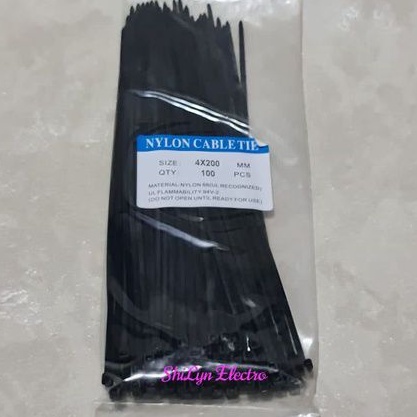 KABEL TIES CABLE TIE 4X200mm ISI 100PCS HITAM PUTIH