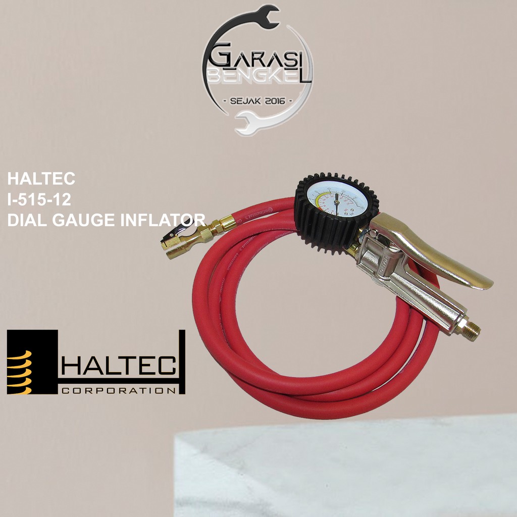 Haltec I-515-12M Dial Gauge Inflator - Pengisian Angin