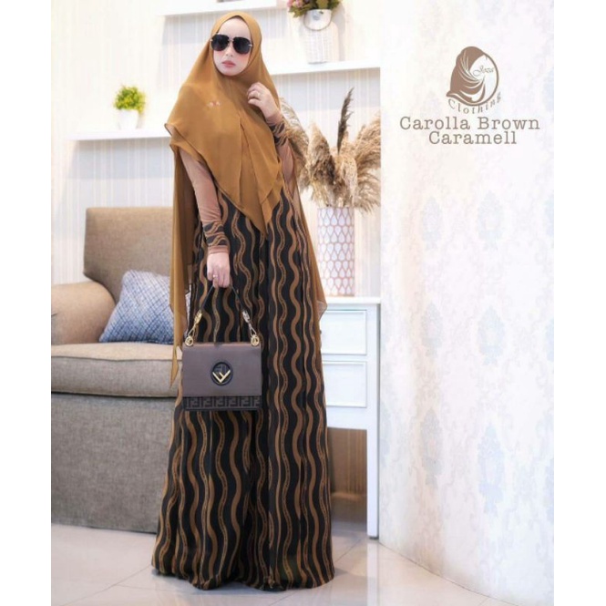[JOZA CLOTHING] READY GAMIS PRINTING SYARI / DRESS SET "CAROLLA" BY JOZA CLOTHING