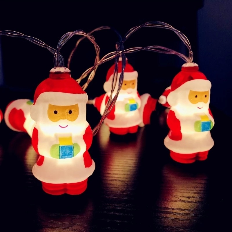 Lampu Tumblr 10 / 20-led Bentuk Santa Claus Tenaga Baterai Untuk Dekorasi