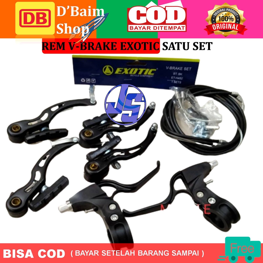 REM V-BRAKE SET SEPEDA BMX / MTB / LIPAT - REM SEPEDA Rem Sepeda Satu Set Turanza Jenis V-brakez