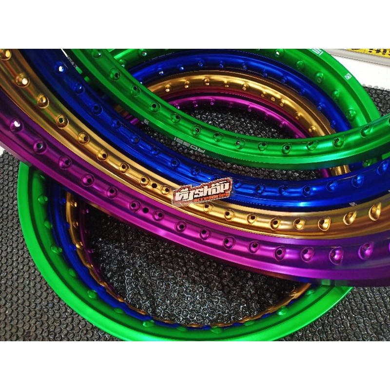 Velg rossi almu ring rossi 1.40/17 hijau/gold/ungu/biru harga sepasang