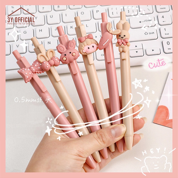 

3Y pulpen gel cetek motif Rabbit lucu imut