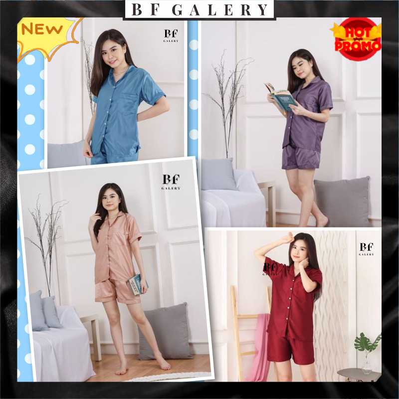 BFP003 PIYAMA SATIN SET CELANA PENDEK HOTPANTS SATIN SETELAN BAJU TIDUR - PIYAMA WANITA - PAJAMAS CELANA PENDEK JAKARTA