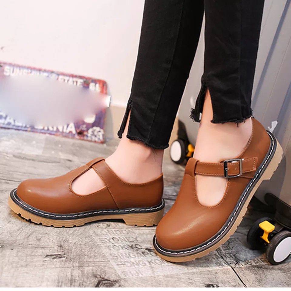 SEPATU WANITA SLIP ON GESPER MARY JANES PREMIUM DM 06