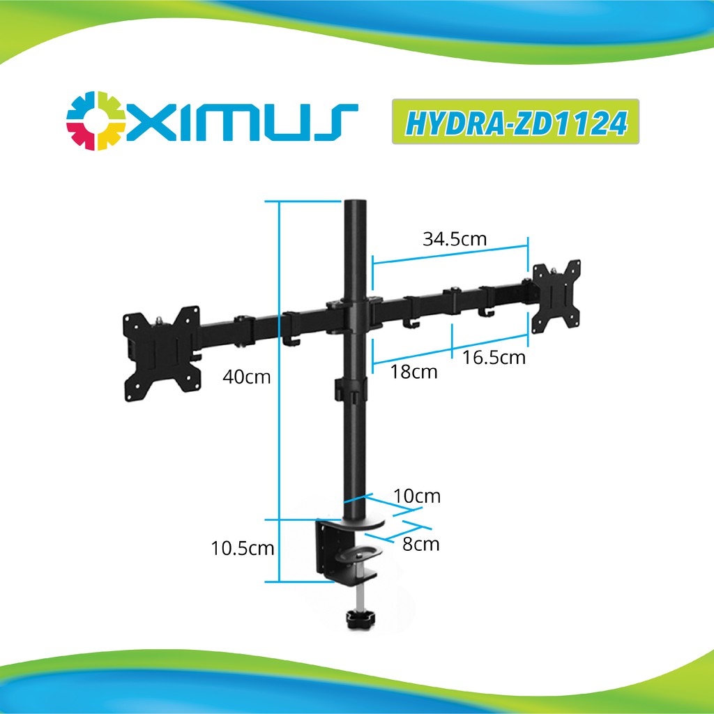 BRACKET MEJA LCD LED TV 2 Monitor 13&quot; - 27&quot; OXIMUS HYDRA ZD1124