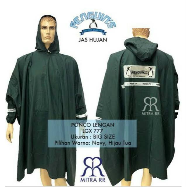Termurah jas hujan Ponco lengan panjang pinguin