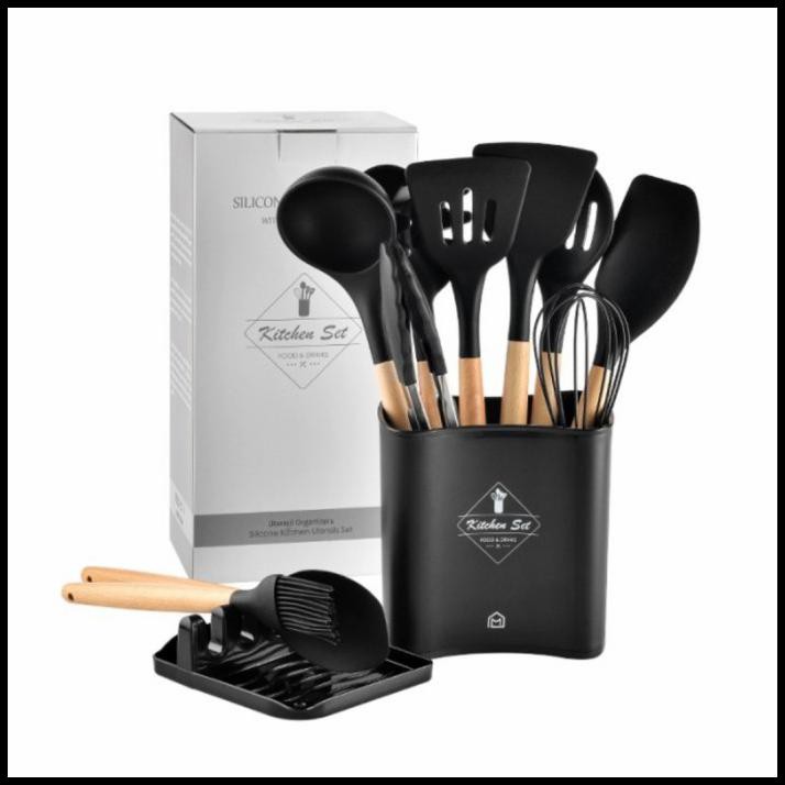 Utensil Set 13 Pcs/Alat Dapur Set/Peralatan Masak Goreng Tumis Rebus - 1092-Pink