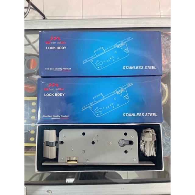 MULLER Body Kunci Pelor 8016 Biru Stainless Bodi Pintu Kupu Tarung