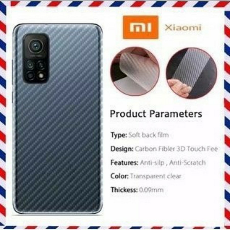 SKIN CARBON XIAOMI POCOPHONE M3 - ANTI GORES BELAKANG POCOPHONE M3 - BC