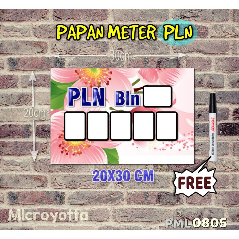 

Microyotta Papan Meter Listrik PLN PAM motif Unik - Flower 05