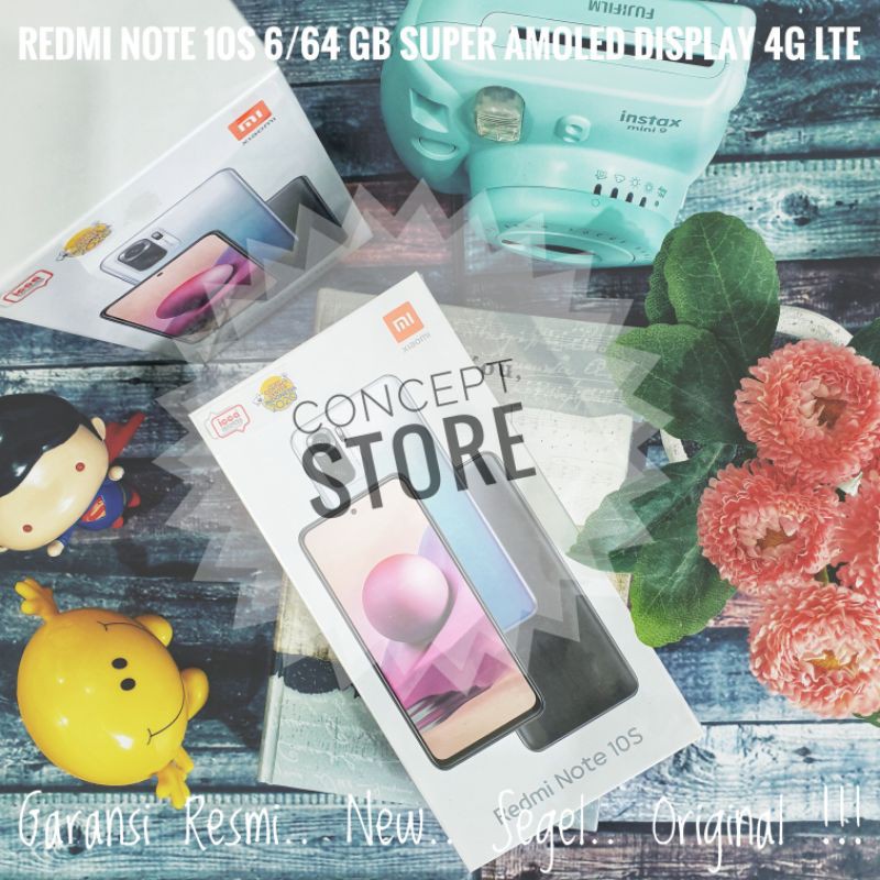Redmi Note 10S 6/64 GB Super Amoled Display 64MP 4G LTE.. Garansi Resmi.. New.. Segel.. Bukan Repack