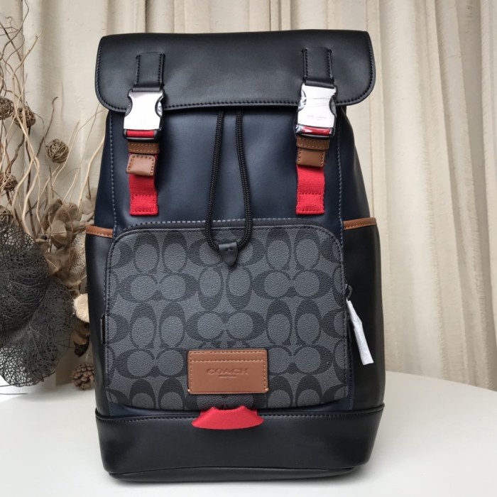 Coach Track Backpack In Colorblock Signature Canvas