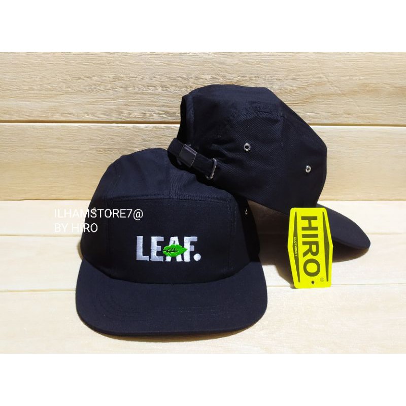 (COD)Topi Snapback Hip-Hop Bordir LEAF New Model/Topi Lima Panel Berkualitas/Topi Distro Terlaris