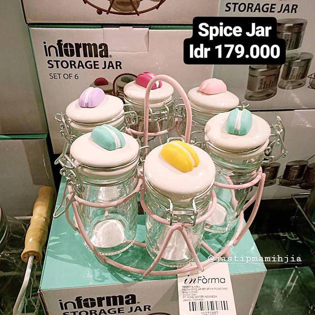 SPICE JAR SET MACARON APPETITE TEMPAT WADAH BUMBU  DAPUR 