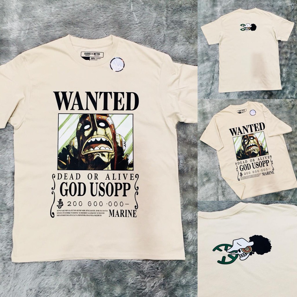 Tshirt God Usopp Wanted Mugiwara Onepiece Anime Manga Premium