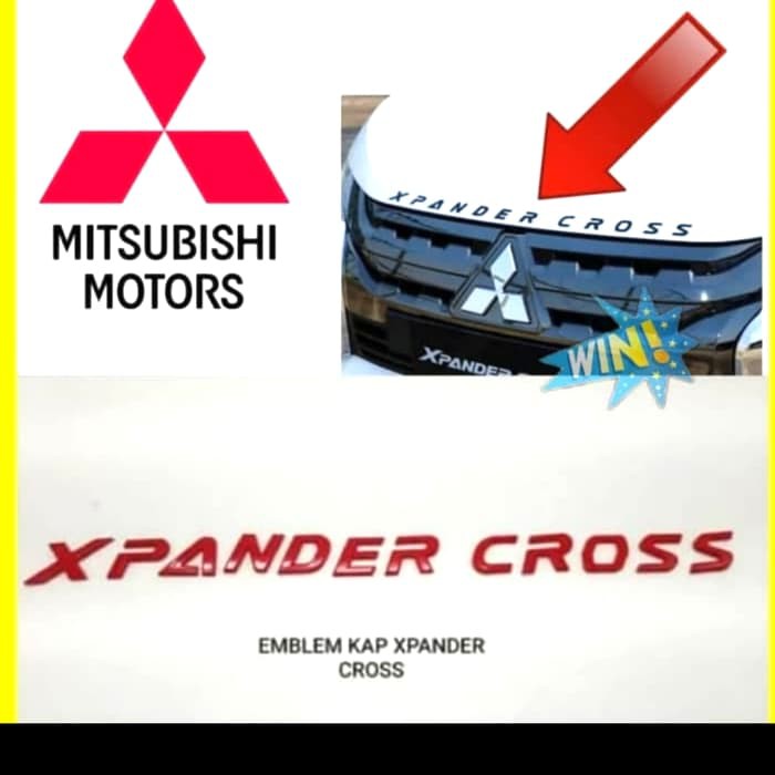 Emblem Kap Mesin Mitsubishi Xpander Cross Emblem Xpander Cross