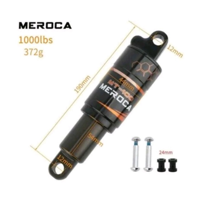 Meroca Rear Shock 190mm Rear Shock Oil Spring Sepeda MTB