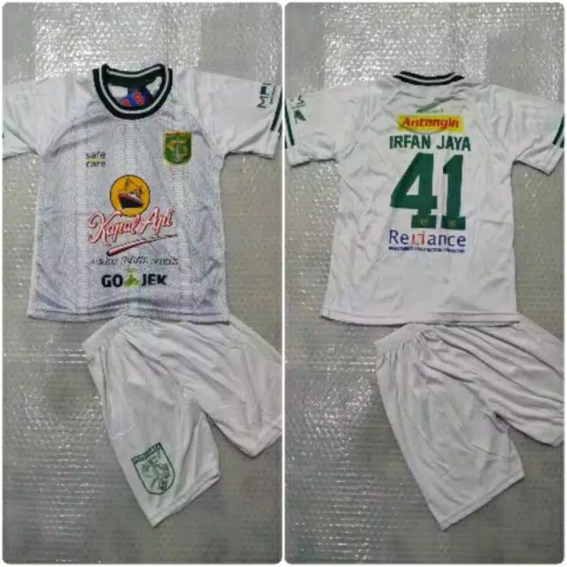 obral setelan jersey persebaya anak away putih boncil bonek cilik