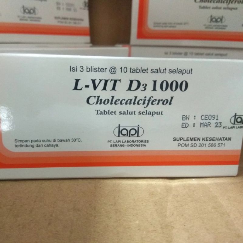(COD) L VIT D3 Cholecalciferol 1000 IU. READYSTOCK SIAP KIRIM (ORIGINAL 100%) BPOM