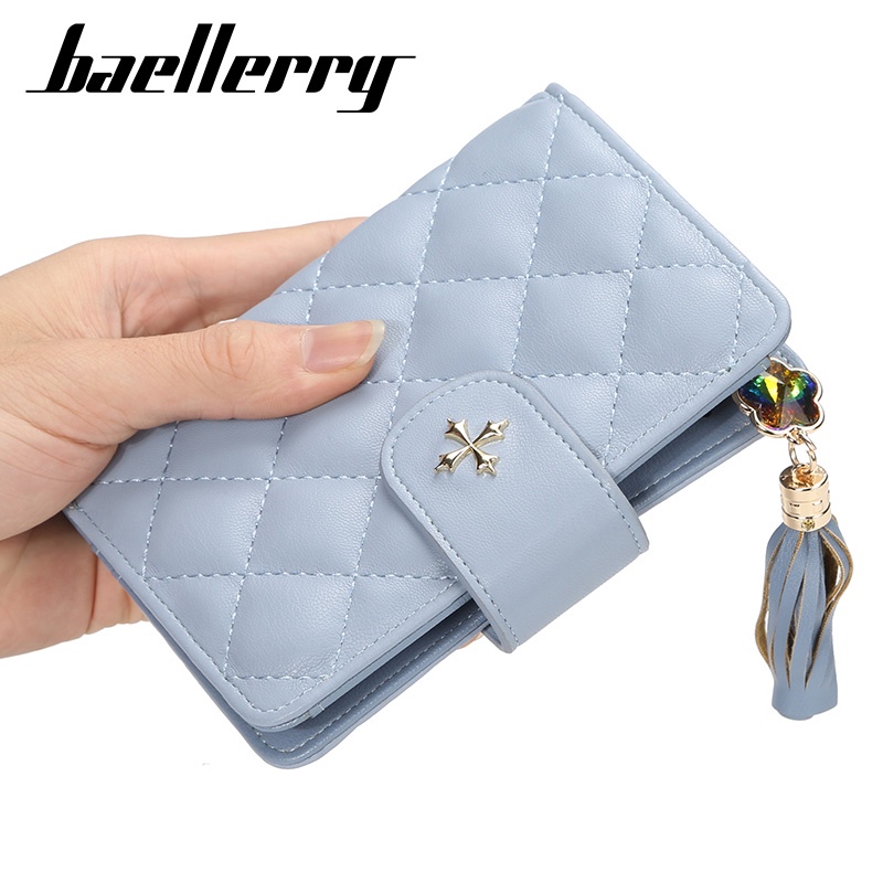 BAELLERRY N1815 Dompet Wanita Dompet Pendek Lipat Dompet Kartu Wanita Bahan Kulit PU Leather Premium WATCHKITE WKOS