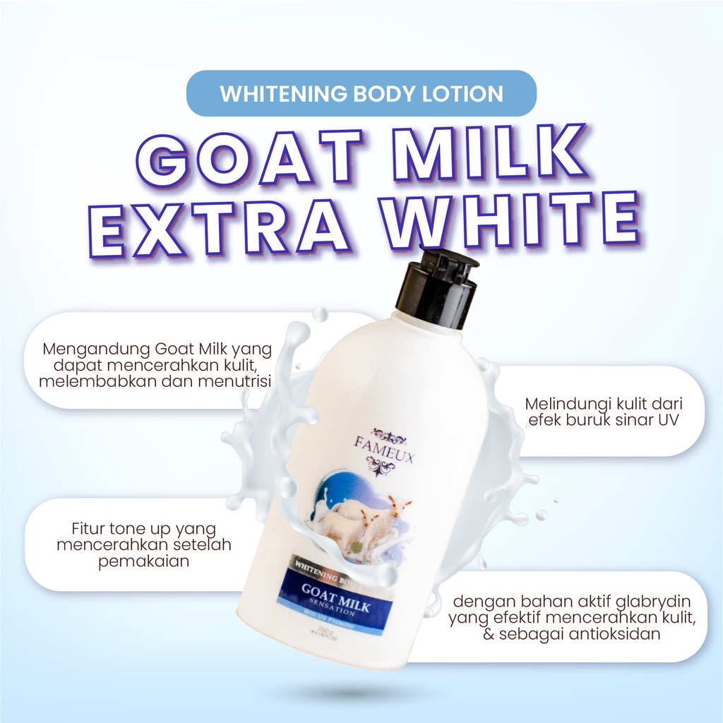 FAMEUX WHITENING BODY LOTION GOAT MILK SENSATION 250GR -NJ