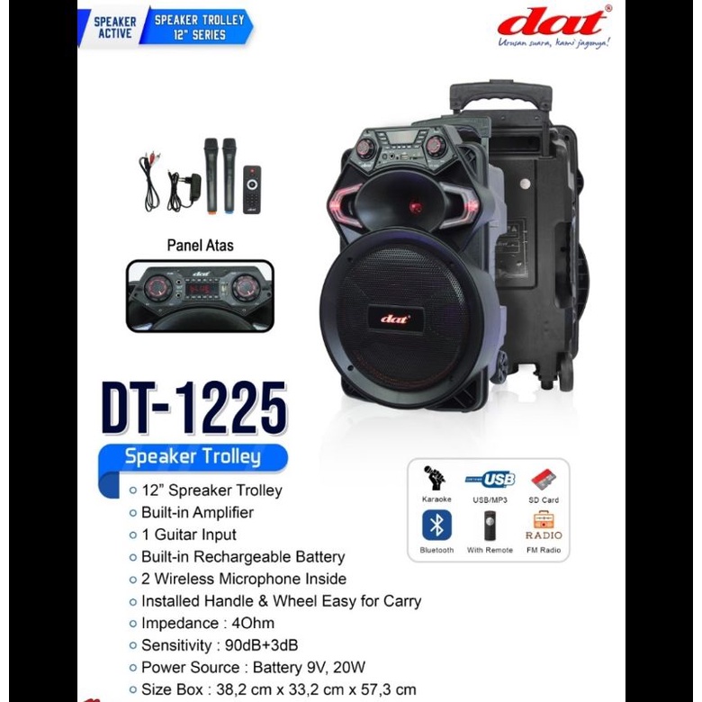 SPEAKER PORTABLE DAT DT 1225 12 INCH DAT DT1225 ORIGINAL 12INCH