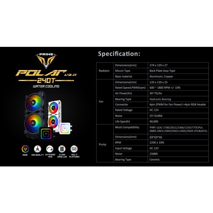 PRIME POLAR 240T V2.0 ARGB