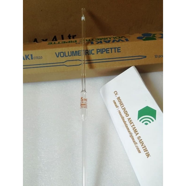 Jual VOLUMETRIC PIPETTE 5 ML PIPET VOLUMETRIK GONDOK IWAKI ASLI