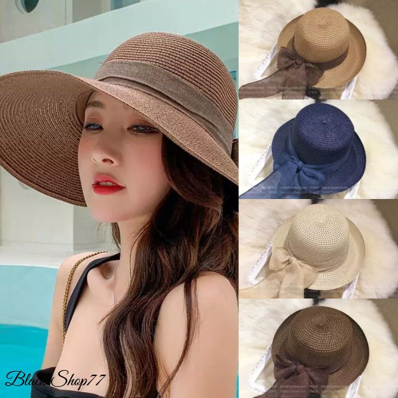 Topi Wanita Pantai Lebar Praktis Anti UV