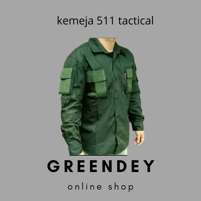 Menstream_Id Baju Kemeja Cowok Casual Lengan Pendek Stripes IR577  Tactical 511