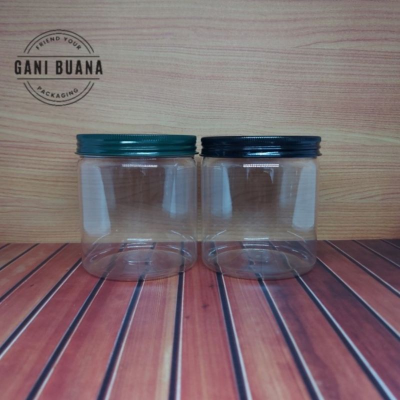 TOPLES TABUNG/TOPLES JAR 500ML TUTUP ALMUNIUM HIJAU TUA/HITAM