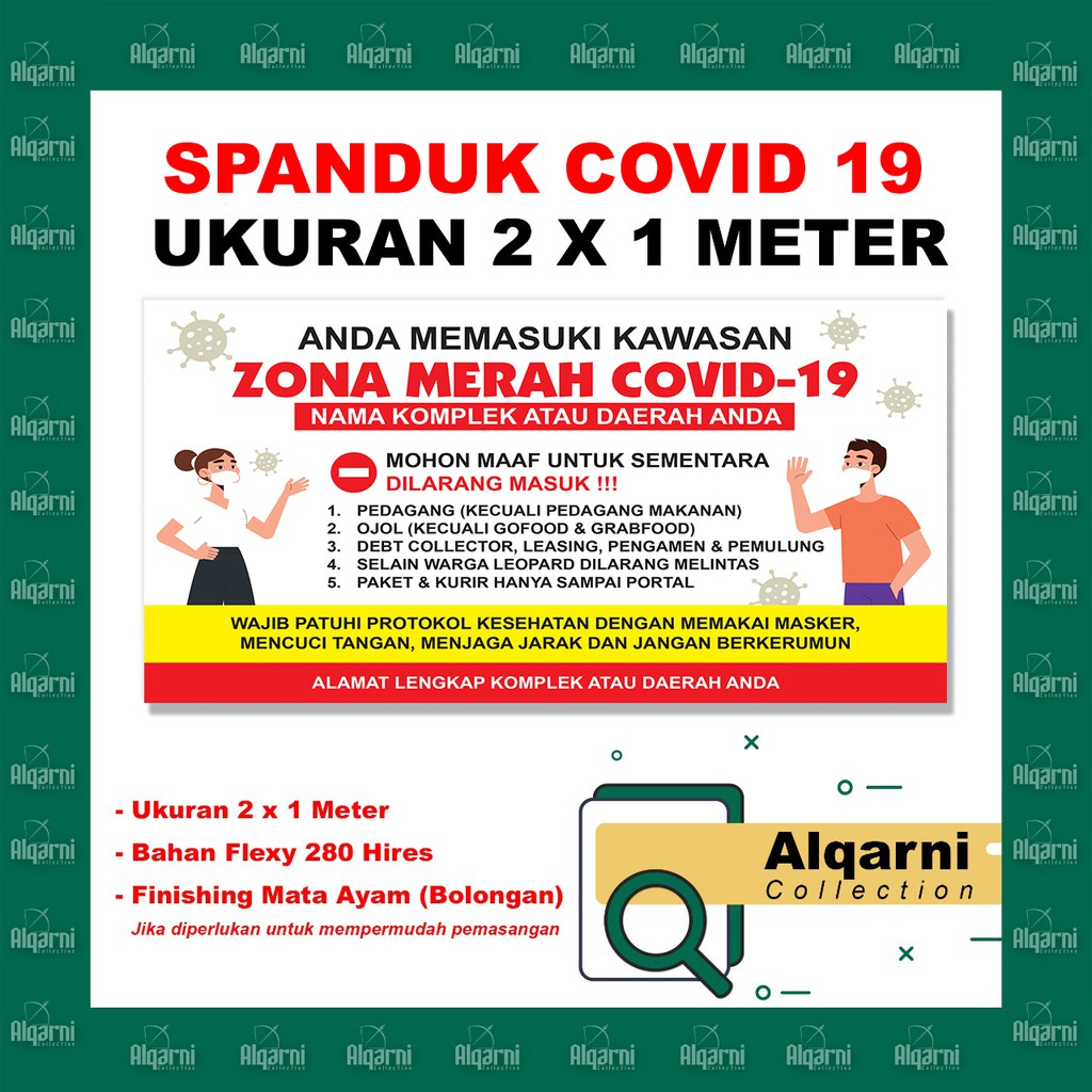 Print / Cetak Spanduk Siaga Covid 19 - Dilarang Masuk