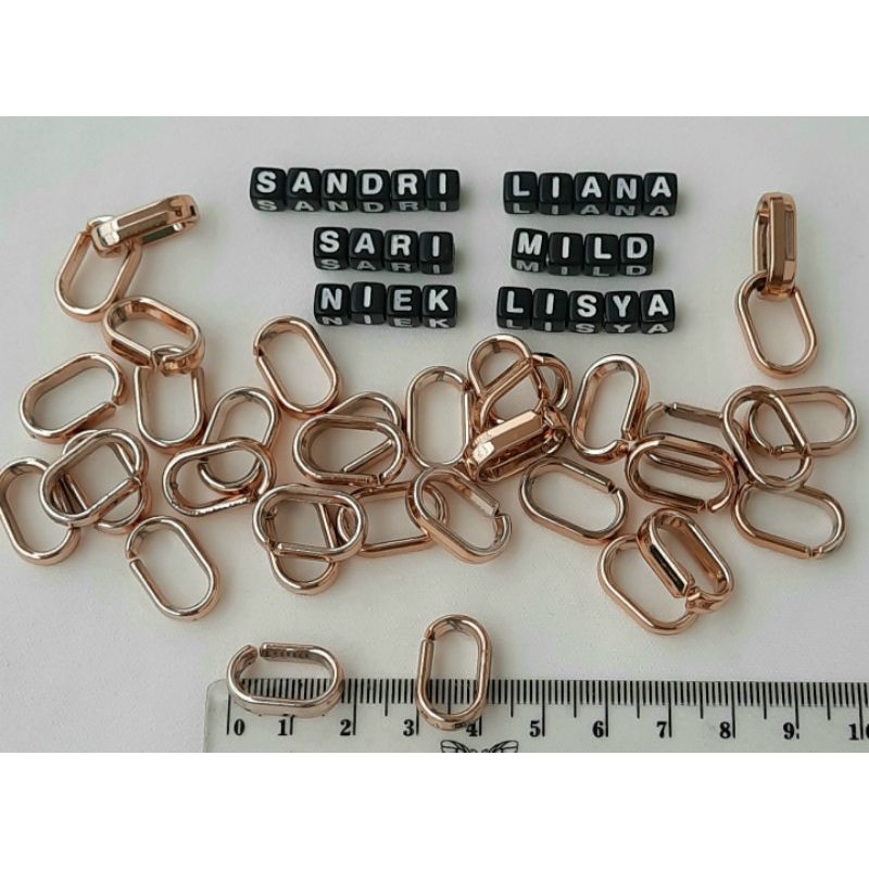 Mote Rantai Gold Ring Sambungan Rantai Mote Rantai Akrilik