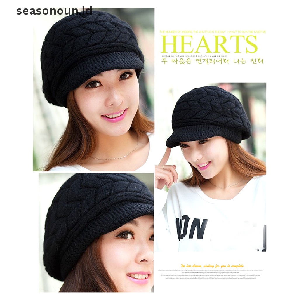 Topi Beanie Baret Rajut Hangat Untuk Wanita