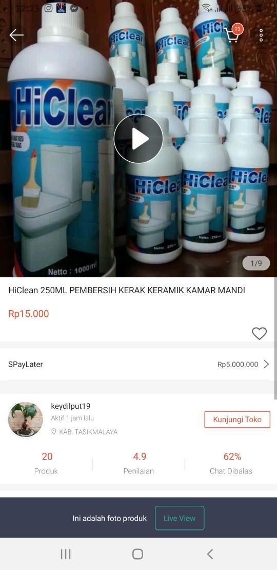 Hiclean 250ml Pembersih Kerak Keramik Kamar Mandi