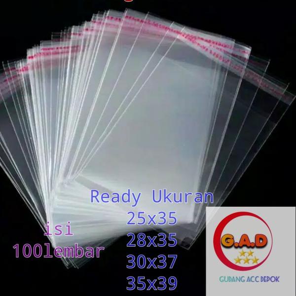 PLASTIK OPP BAJU ISI (100PCS) 25X35 28X35 30X37 35X39 - opp 35x39