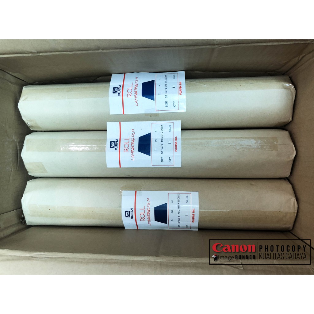 Plastik Laminating Roll FUjipl Glossy 450mm x 150meter x 32 micron