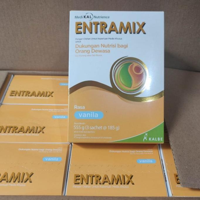 

BISA BAYAR DITEMPAT ENTRAMIX susu lansia malnutrisi 555 gram 3 sachet isi 185 gr