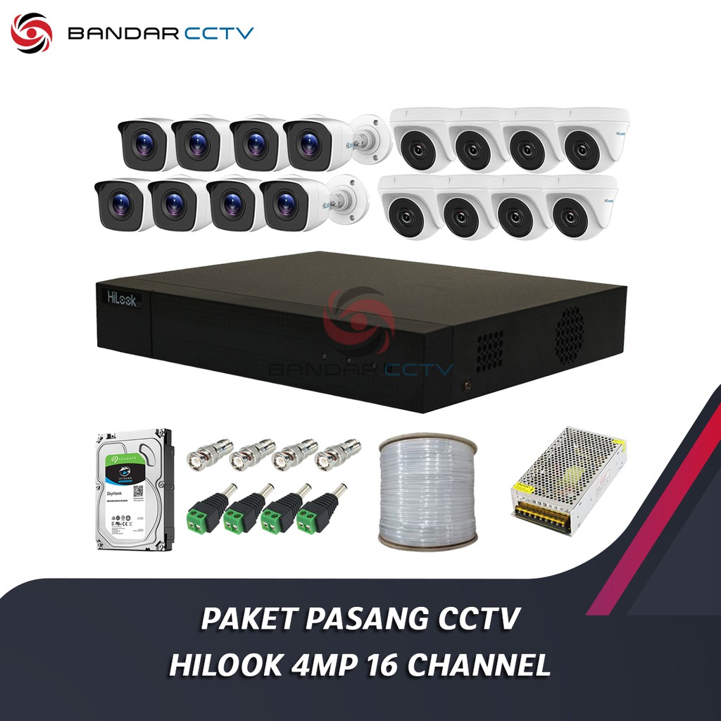 PAKET PASANG CCTV HILOOK 4MP 16 CHANNEL