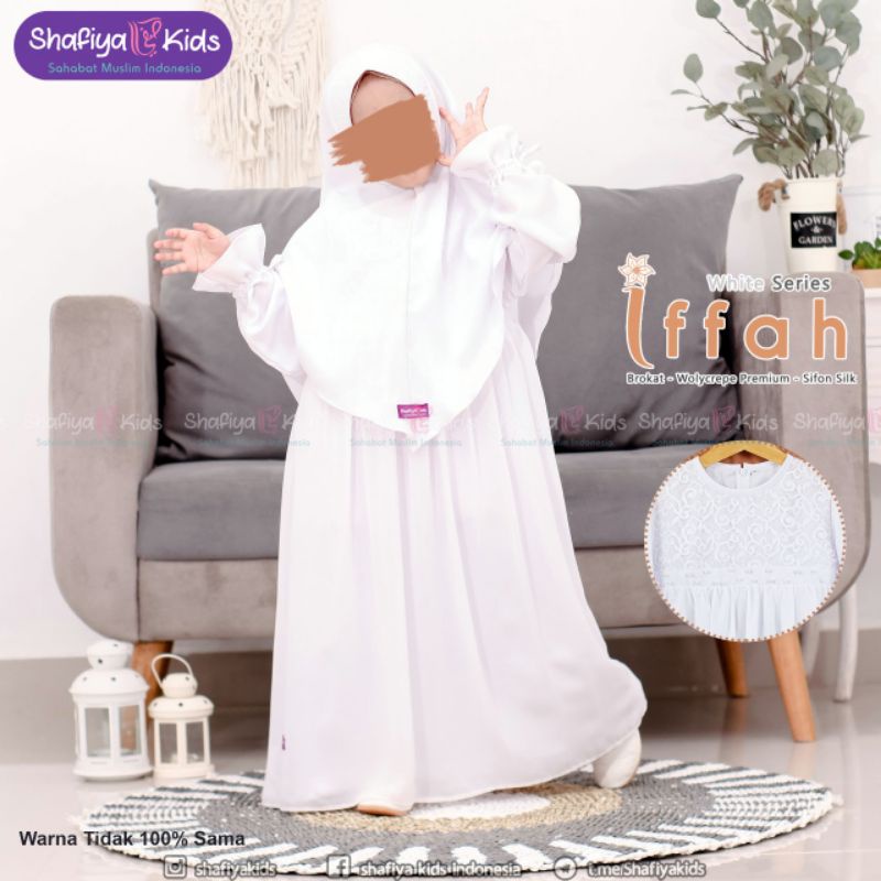 Gamis White series "Iffah" original Shafiya Kids