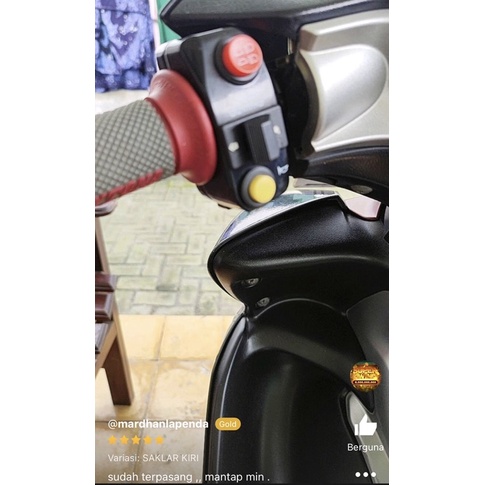 SAKLAR KANAN DAN KIRI STATER/ON OFF/KLAKSON/SEN/LAMPU UTAMA / HOLDER SAKLAR 1 SET KANAN DAN KIRI BY DOMINO UNIVERSAL VIXION SATRIA FU R15 FINO NOUVO PCX KLX CB 150 R MEGAPRO SONIC ADV BYSON RX KING RX Z DLL