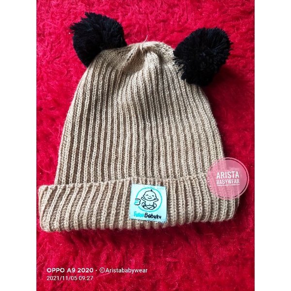 BABYKU - topi/kupluk bayi rajut pompom