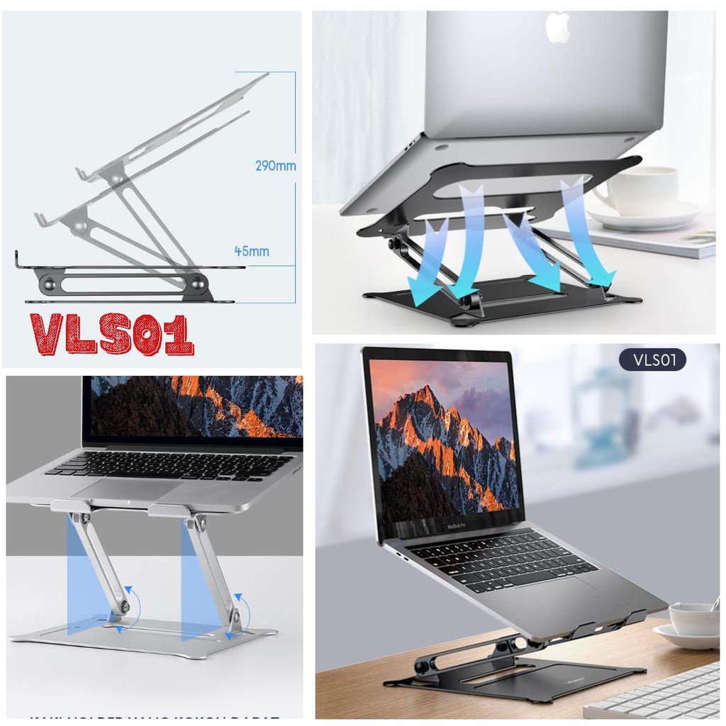 VIVAN VLS01 Aluminum Alloy Liftable &amp; Foldable Laptop Cooling Stand Adjustable Angel