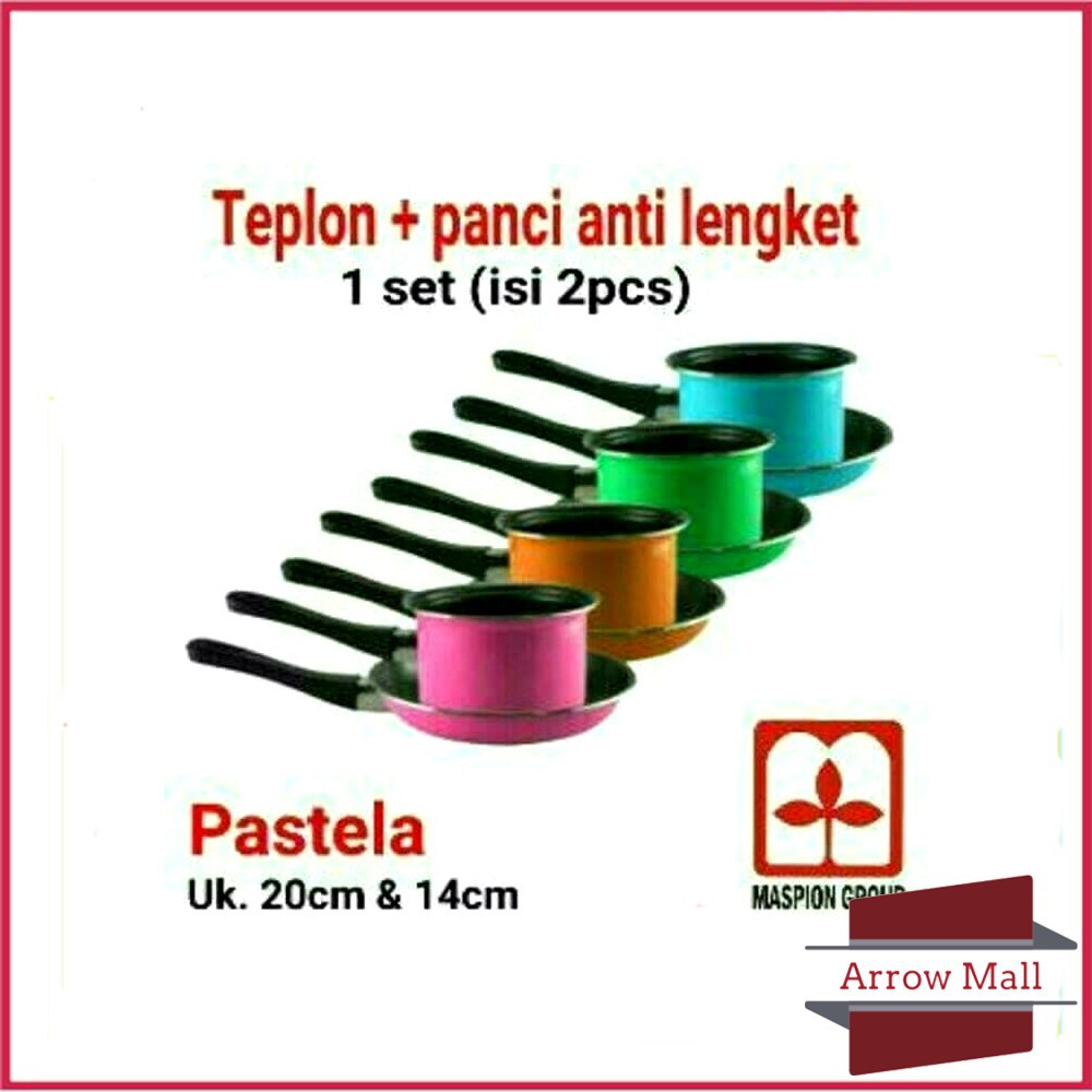 SET MILKPAN FRYPAN PASTELLA TEFLON PANCI SET MASPION 