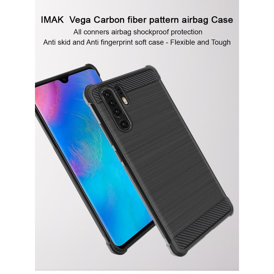 Huawei P30 / P30 Pro / P30 Lite Soft Case Brushed Carbon Anti Knock - Hitam