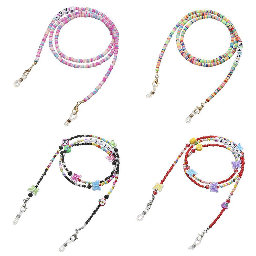 Lily Lanyard Wanita Anak Huruf Manik-Manik Leher Lanyard Kacamata Pemegang Tali