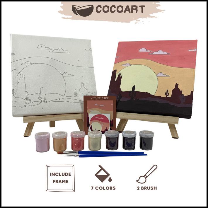 

Cocoart.Id - Paint By Number Kit ( Sunset View ) I Kanvas 20 X 20 Cm