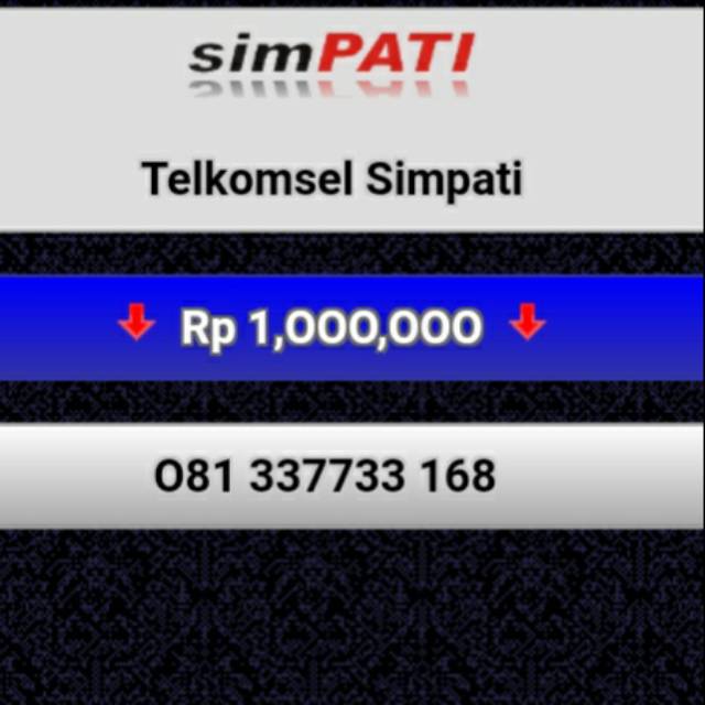 NOMOR CANTIK SIMPATI 081 337733 168